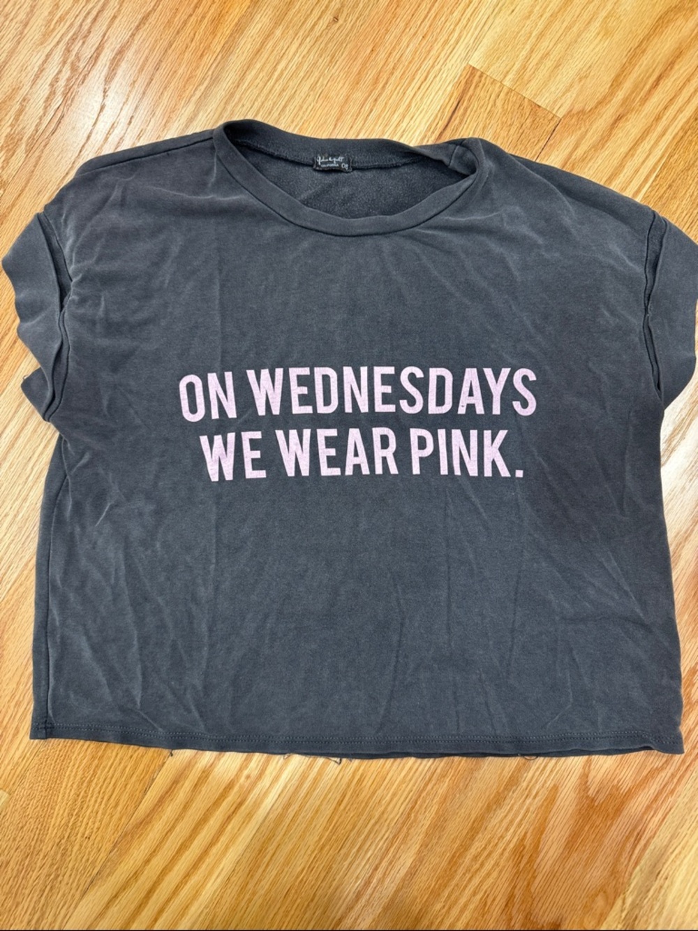 Brandy Melville Black Tee with Pink Slogan